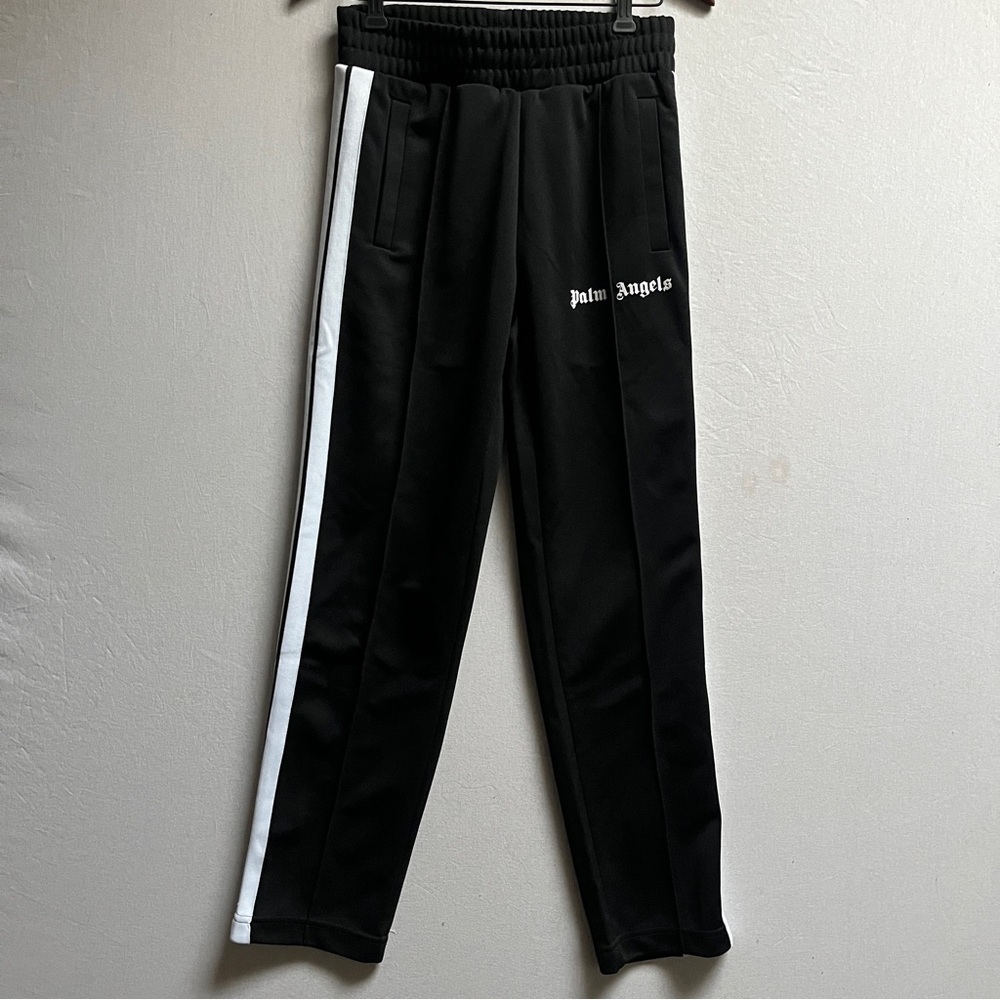 Palm Angels Black Track Pants Side Stripe Zip Hem Size XS Made in Italy